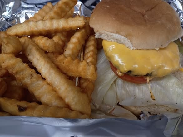 2 Cheeseburger and fries.